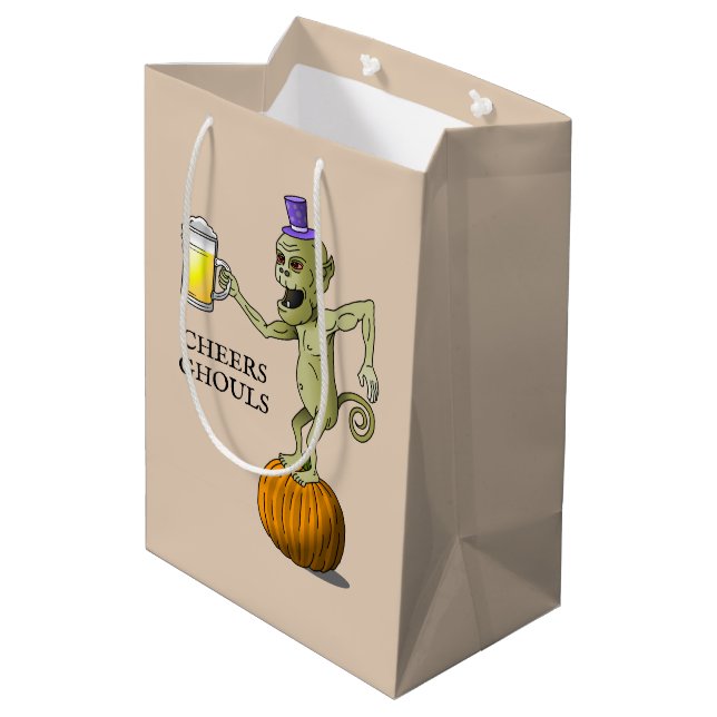 Sac Cadeau Moyen Fête de Fantôme Toasting (Dos Angle)