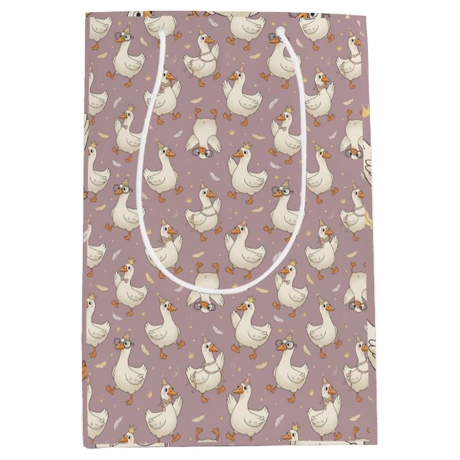 Sac Cadeau Moyen Fête de la Oie Folle – Création d'anniversaire ori (Devant)