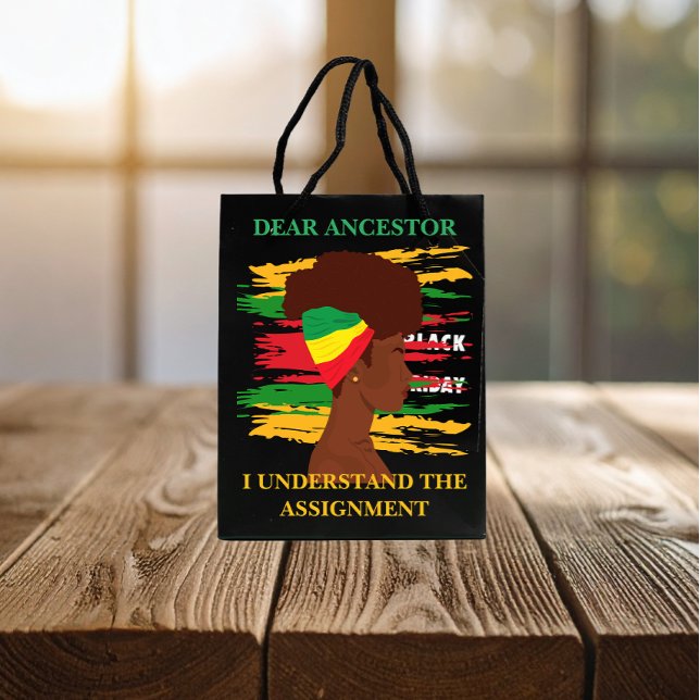 Sac Cadeau Moyen Fête de l'indépendance des Noirs Juneteenth  (Créateur téléchargé)