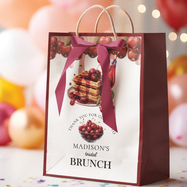 Sac Cadeau Moyen Fête de Mariage Cerisier en Fleurs Personnalisée (Créateur téléchargé)