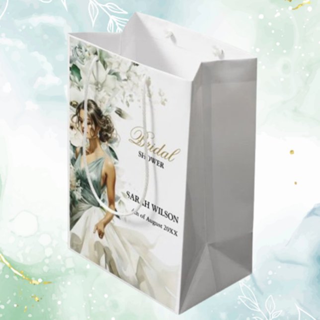 Sac Cadeau Moyen Fête de mariage champêtre Eucalyptus Bleu Poussiér (Making Your Special Day)