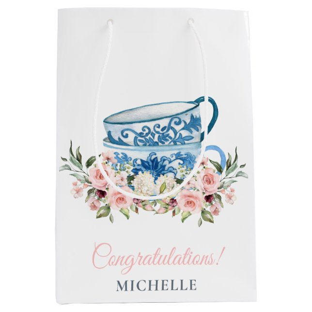 Sac Cadeau Moyen Fête de mariage Tea Party (Devant)