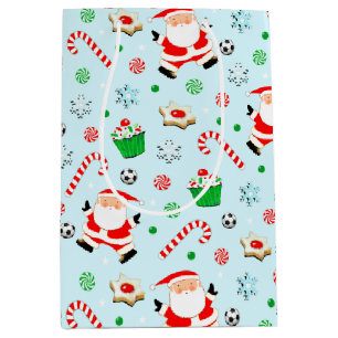 Sac Cadeau Moyen Fête de Noël de football créatif