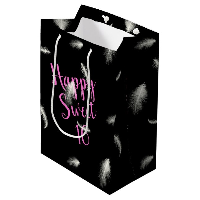 Sac Cadeau Moyen Fête des 16 ans douce (Devant Angle)