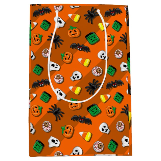 Sac Cadeau Moyen Fête des Candies Éffrayantes d'Halloween (Devant)
