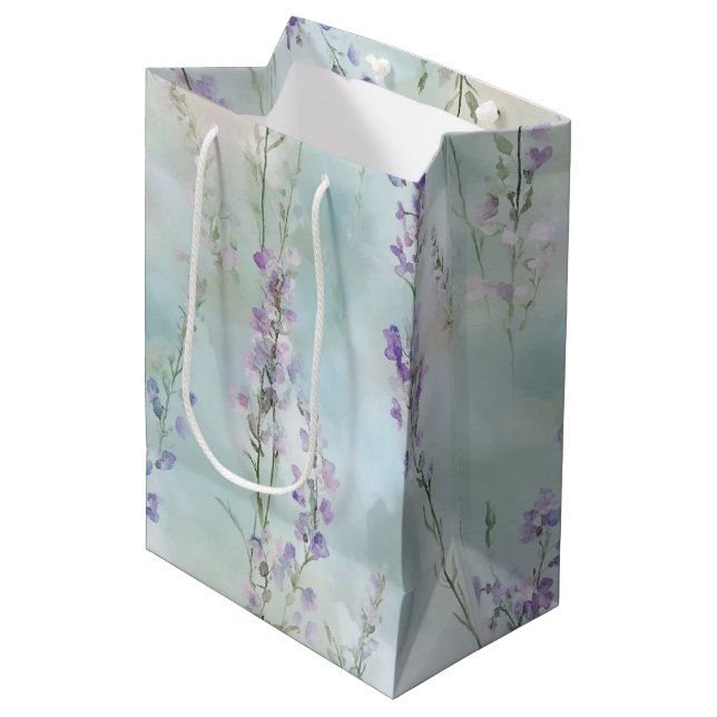Sac Cadeau Moyen Fête des mariées de Mariage romantique violet (Devant Angle)