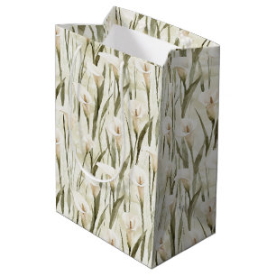 Sac Cadeau Moyen Fête des mariées florale blanche Calla Lily