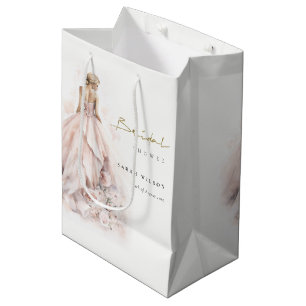 Sac Cadeau Moyen Fête des mariées moderne Mariage aquarelle
