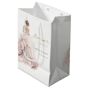 Sac Cadeau Moyen Fête des mariées moderne Mariage aquarelle