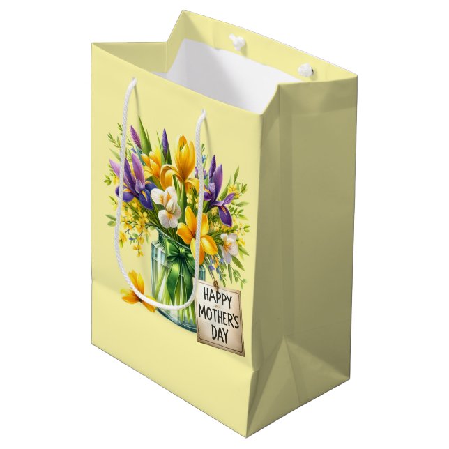 Sac Cadeau Moyen Fête des Mères  (Devant Angle)