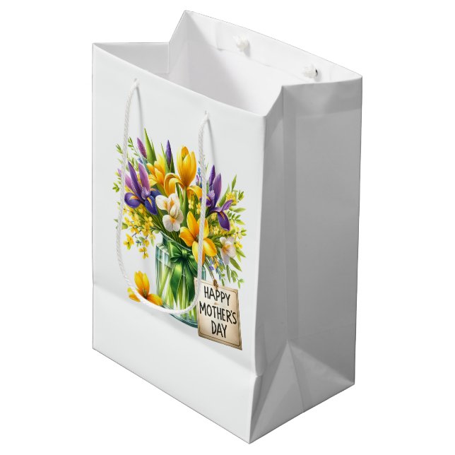Sac Cadeau Moyen Fête des Mères  (Devant Angle)