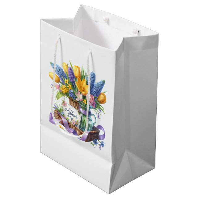 Sac Cadeau Moyen Fête des Mères  (Devant Angle)