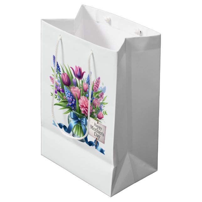 Sac Cadeau Moyen Fête des Mères  (Devant Angle)