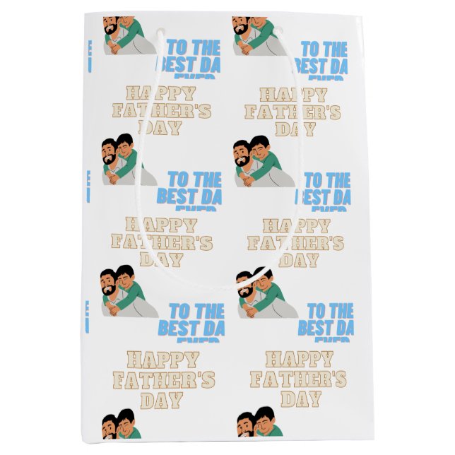 Sac Cadeau Moyen Fête des pères (Devant)