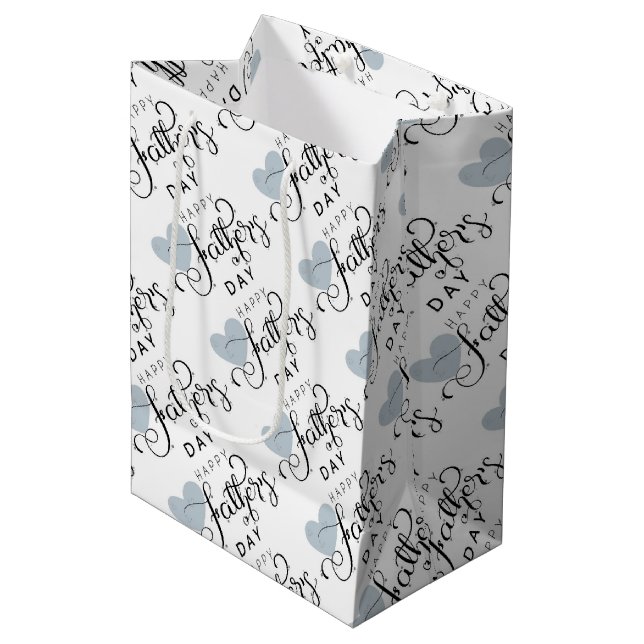 Sac Cadeau Moyen Fête des pères design (Devant Angle)
