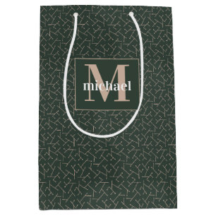 Sac Cadeau Moyen Fête des pères d'impression géométrique Tan vert m