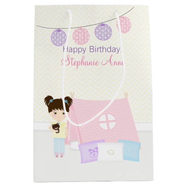 Sac Cadeau Moyen Fête pyjama de glamping (Devant)