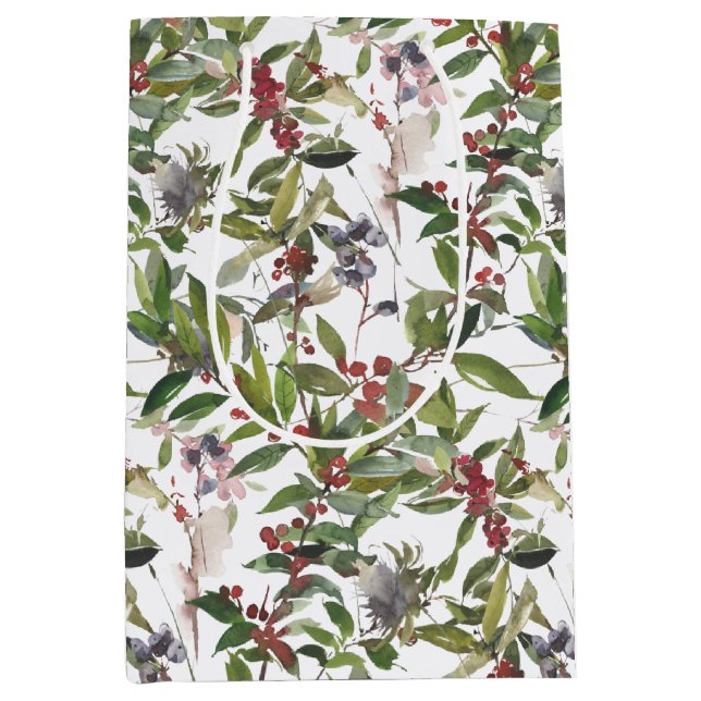 Sac Cadeau Moyen Fêtes de Noël Russe des baies d'hiver (Devant)