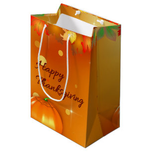 Sac Cadeau Moyen Feuille d'automne coloré de bon thanksgiving