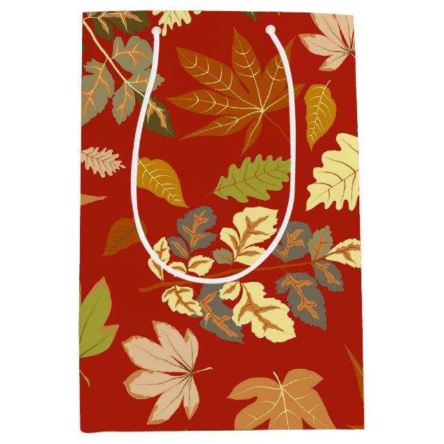 Sac Cadeau Moyen Feuilles d'automne (Devant)