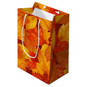 Sac Cadeau Moyen Feuilles d'automne