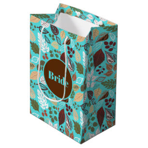 Sac Cadeau Moyen Feuilles d'automne colorées motif