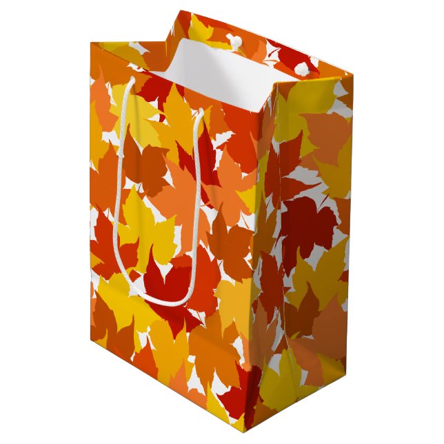 Sac Cadeau Moyen Feuilles d'automne de l'érable (Devant Angle)