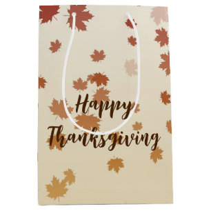 Sac Cadeau Moyen Feuilles de l'érable de Thanksgiving