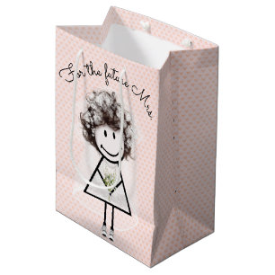 Sac Cadeau Moyen Fille Bâton Mariée En Robe De Dentelle Et Baskets