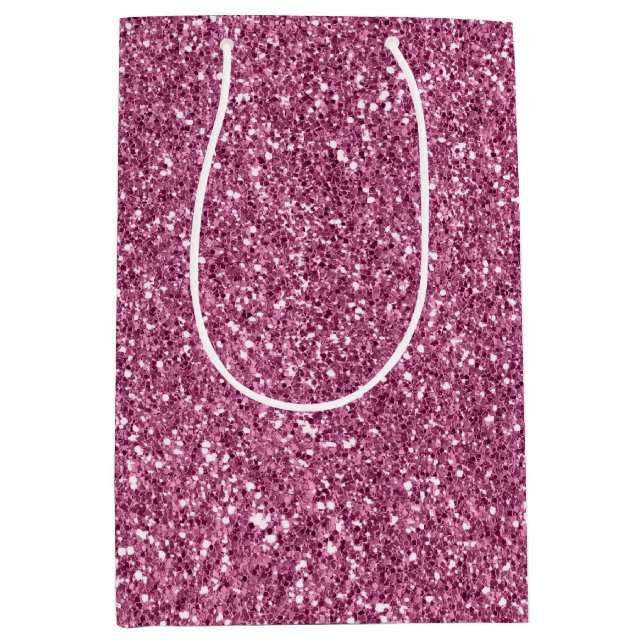 Sac Cadeau Moyen Fille Glitzy Parties scintillant rose (Devant)
