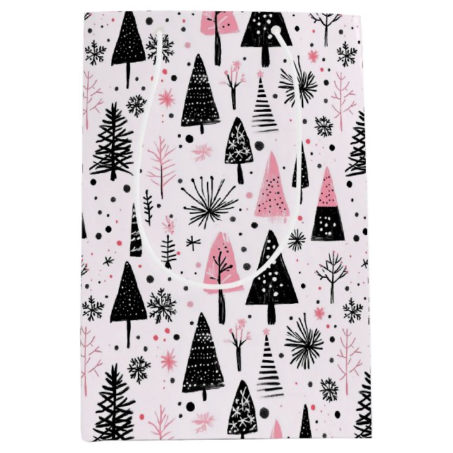 Sac Cadeau Moyen Fille Noël moderne (Devant)