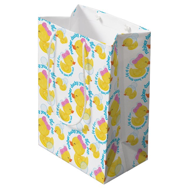 Sac Cadeau Moyen Fille Rubber Ducky Tu es la fête unique (Dos Angle)