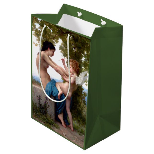 Sac Cadeau Moyen Fille Se Défendant Contre Eros Cupid Fine Art (Dos Angle)