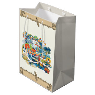 Sac Cadeau Moyen Filtre de sépia à la frontière décorative de la Ca