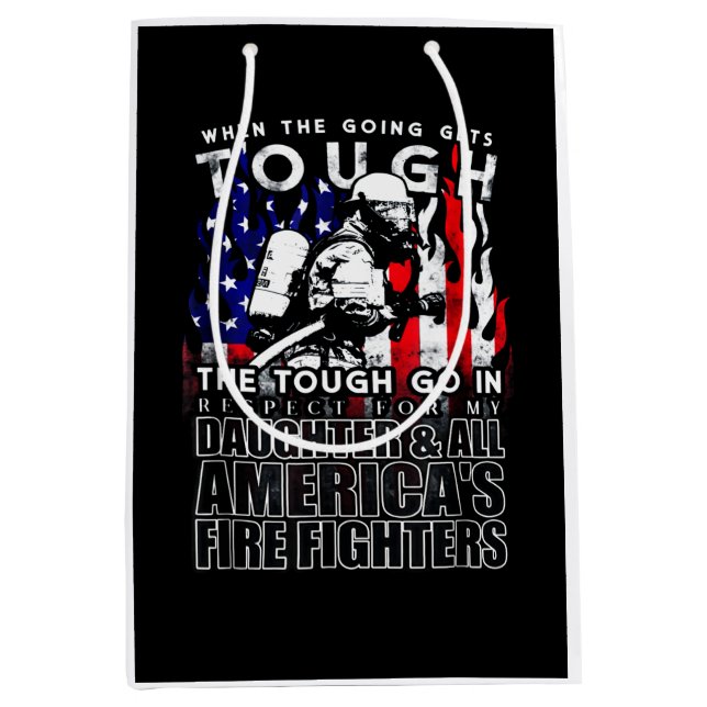 Sac Cadeau Moyen Firefighter | Daughter (Devant)