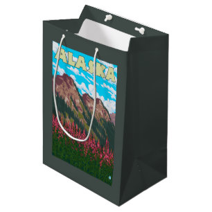 Sac Cadeau Moyen Fireweed avec l'affiche de Vintage voyage de