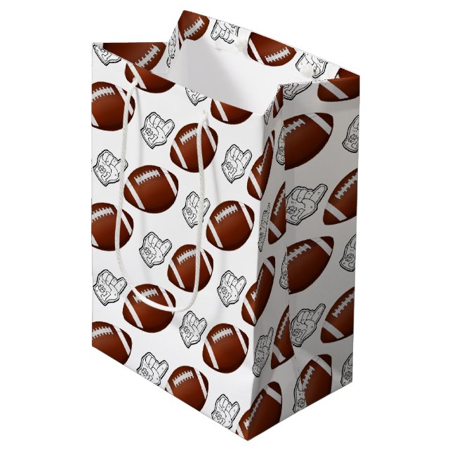 Sac Cadeau Moyen First Year Down Football Birthday  (Devant Angle)