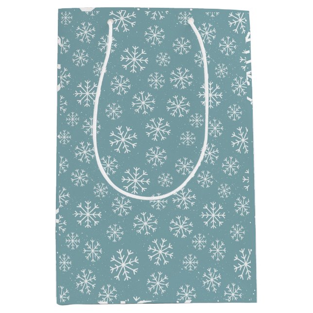 Sac Cadeau Moyen Flèche de neige bleu moderne (Devant)