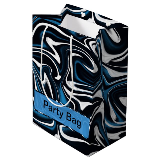 Sac Cadeau Moyen Flèches bleues, noires et blanches (Dos Angle)