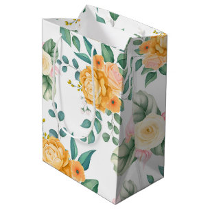Sac Cadeau Moyen fleur chic élégant