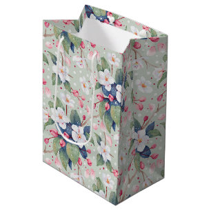 Sac Cadeau Moyen Fleur d'Apple (Haze Aqua)