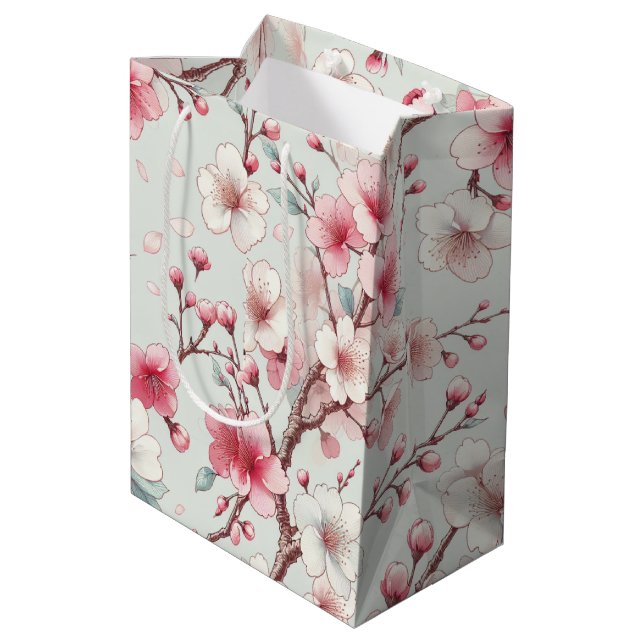Sac Cadeau Moyen Fleur de Cerisier (Dos Angle)