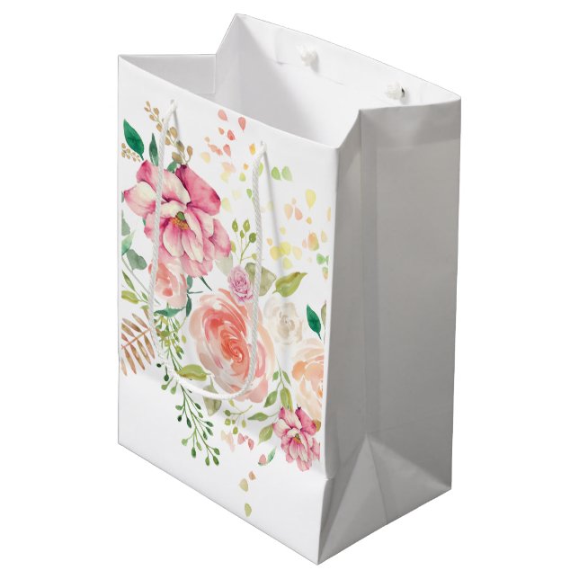 Sac Cadeau Moyen fleur de printemps (Devant Angle)
