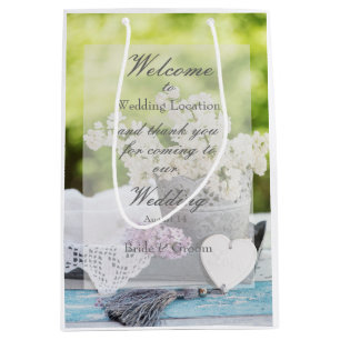 Sac Cadeau Moyen Fleur de printemps romantique Floral Lilac Mariage