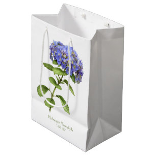 Sac Cadeau Moyen Fleur d'Hydrangée bleue