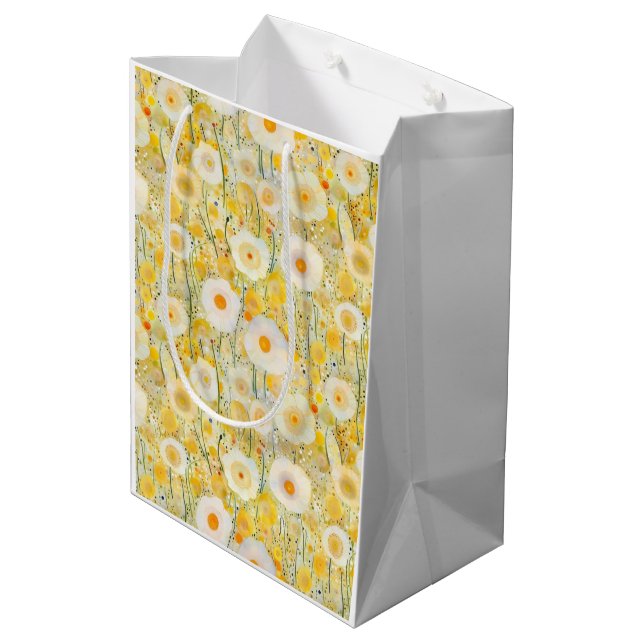 Sac Cadeau Moyen Fleur Jaune Field Nature Joyeux Fun Floral (Dos Angle)