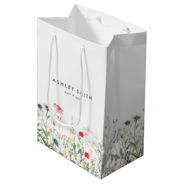 Sac Cadeau Moyen Fleur sauvage Meadow (Devant Angle)