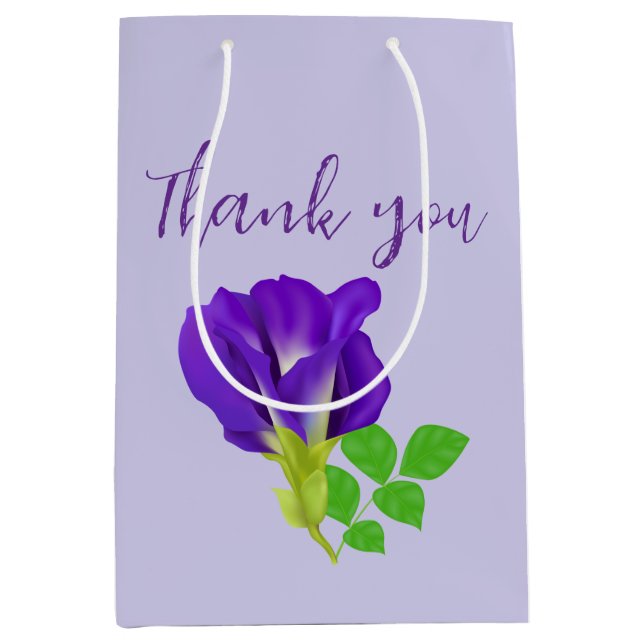 Sac Cadeau Moyen Fleur Violet Bloom  (Devant)