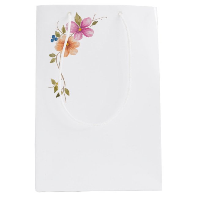 Sac Cadeau Moyen Fleurs de prairie matinale (Devant)