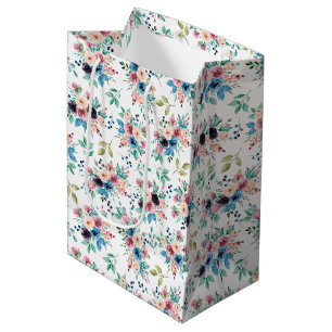 Sac Cadeau Moyen Fleurs de printemps colorées motif